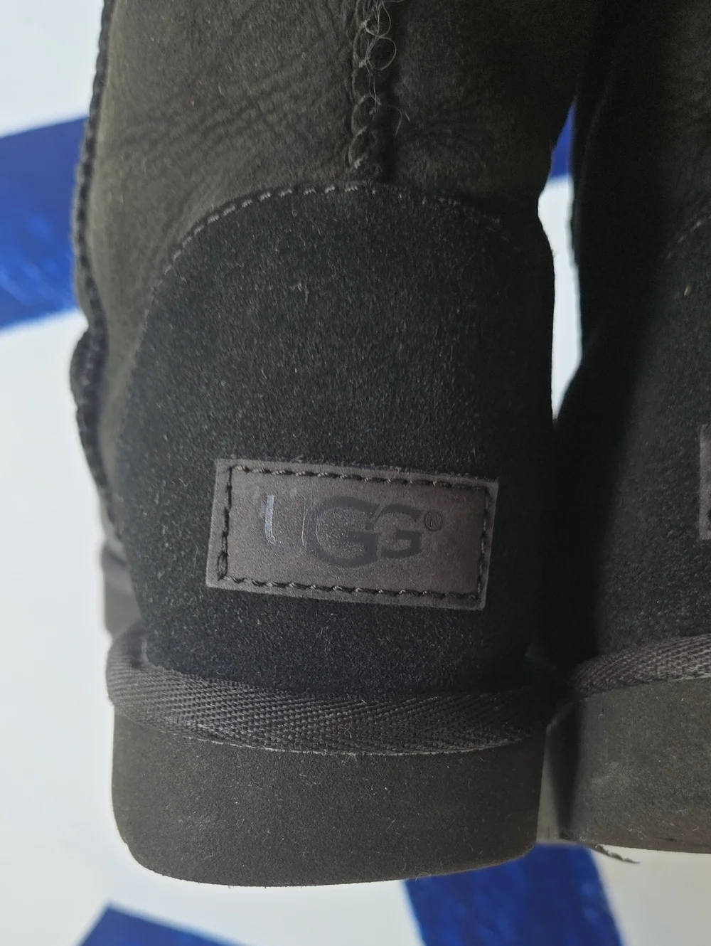 Ugg Classic Short Black Suede Boot Size 7
